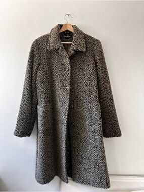 Nicole Miller Teddy Button-Front Coat in Taupe